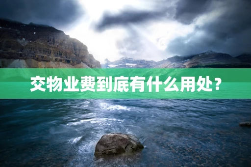 交物业费到底有什么用处？
