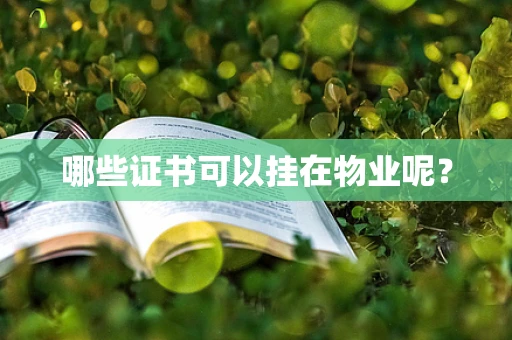 哪些证书可以挂在物业呢？