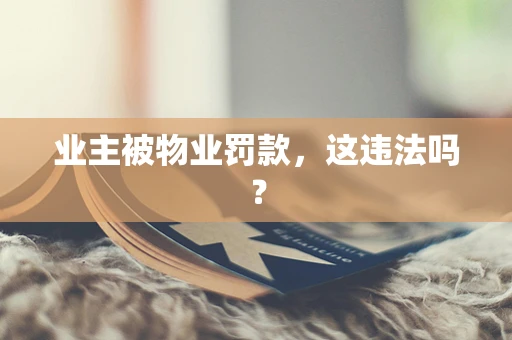 业主被物业罚款，这违法吗？