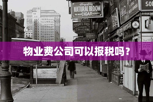 物业费公司可以报税吗？