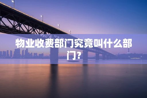物业收费部门究竟叫什么部门？