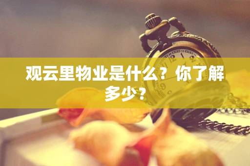 观云里物业是什么？你了解多少？