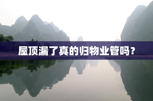 屋顶漏了真的归物业管吗？