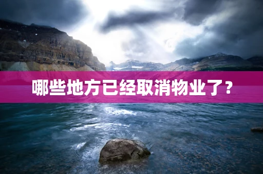 哪些地方已经取消物业了？