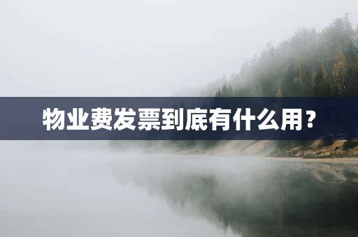 物业费发票到底有什么用？