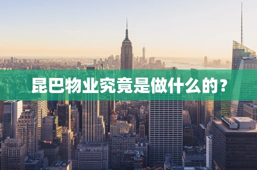 昆巴物业究竟是做什么的？