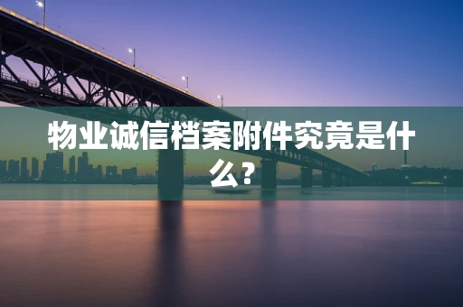物业诚信档案附件究竟是什么？