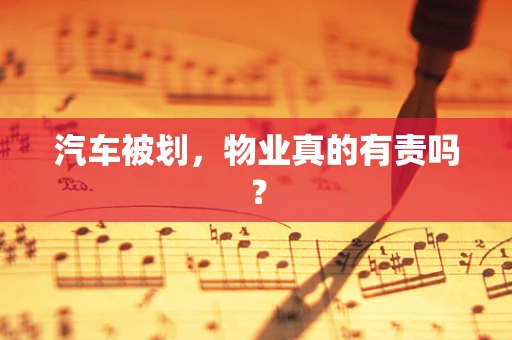 汽车被划，物业真的有责吗？