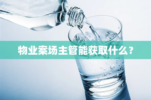 物业案场主管能获取什么？