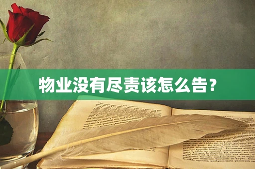 物业没有尽责该怎么告？