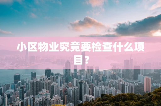 小区物业究竟要检查什么项目？