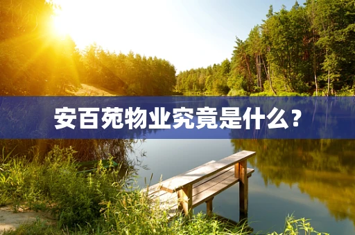 安百苑物业究竟是什么？