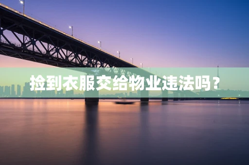 捡到衣服交给物业违法吗？