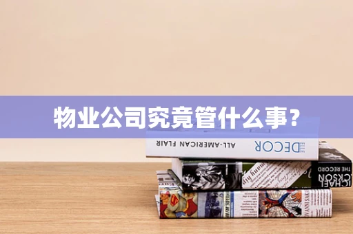 物业公司究竟管什么事？