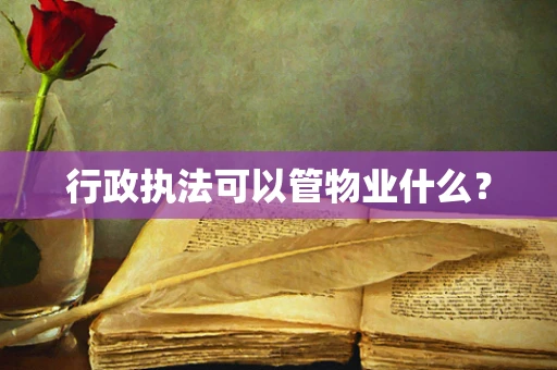 行政执法可以管物业什么？