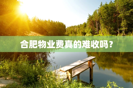 合肥物业费真的难收吗？