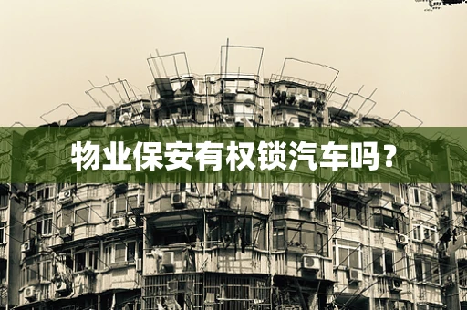 物业保安有权锁汽车吗？