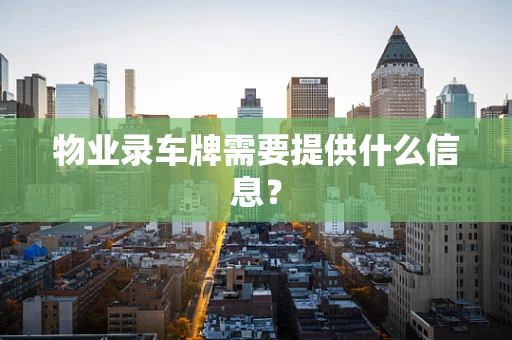物业录车牌需要提供什么信息？