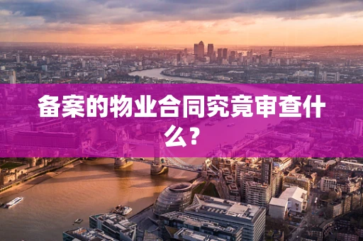 备案的物业合同究竟审查什么？
