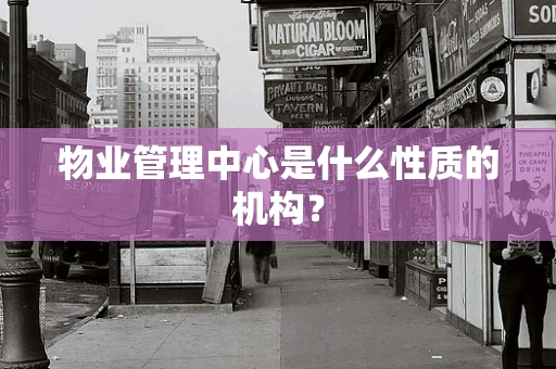 物业管理中心是什么性质的机构？