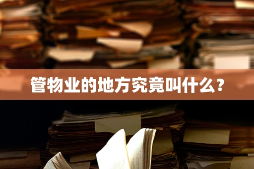 管物业的地方究竟叫什么？